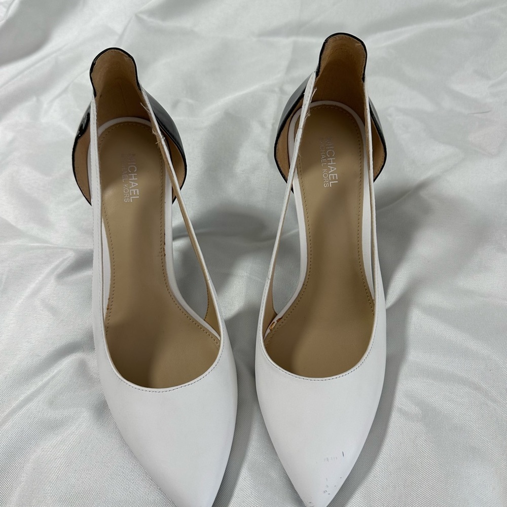Michael Kors Women Cersei Optic White Black Stiletto High Heel